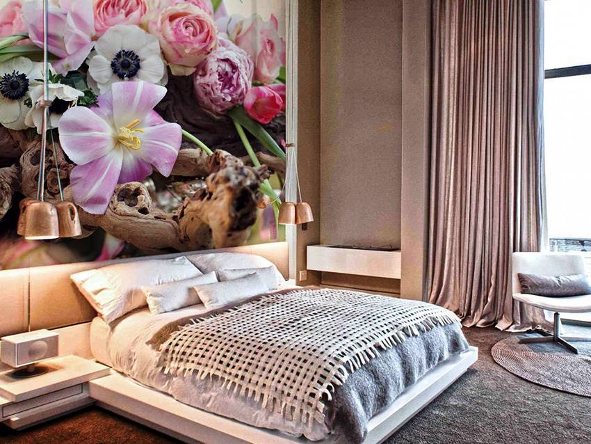 Фотообои для спальни: фото 50 прекрасных интерьеров спален с фотообоями