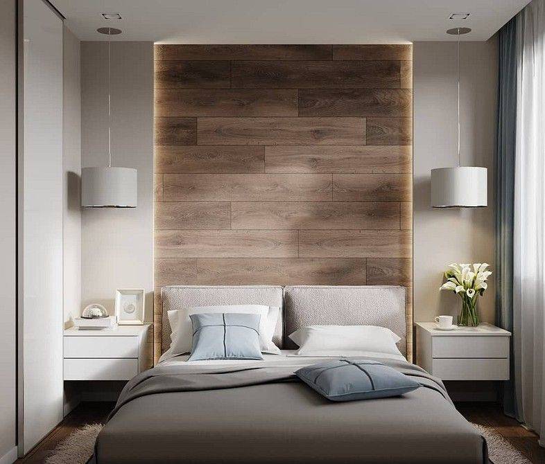 Ламинат на стене в спальне (30 фото): дизайн интерьера с отделкой стен
