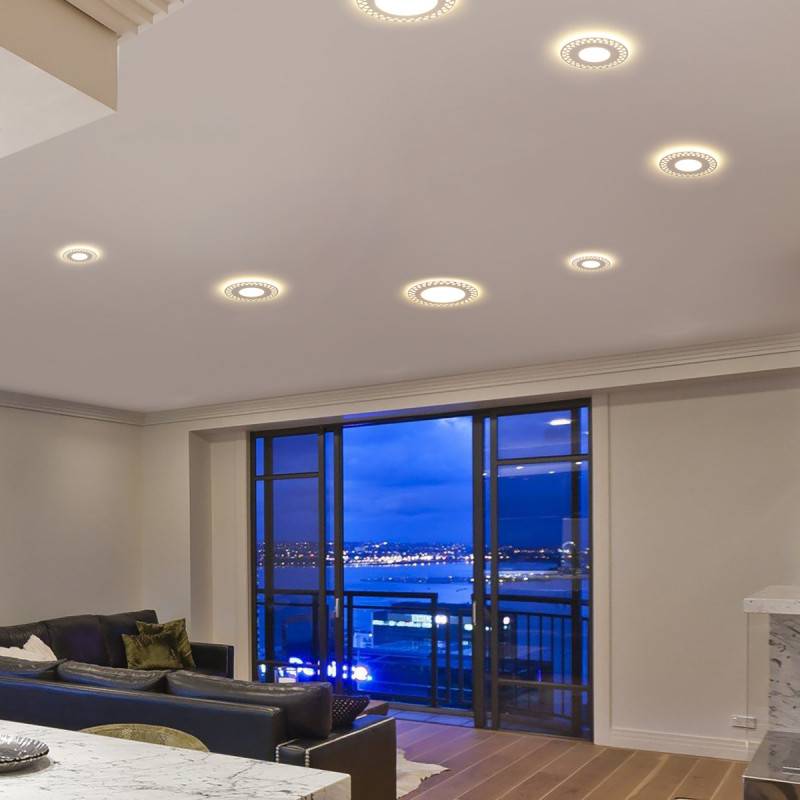 Точечные светильники для гипсокартонных потолков: выбор, установка