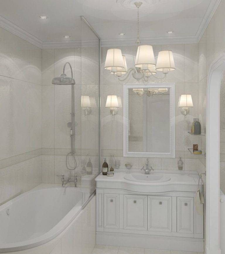Красивый дизайн ванной комнаты в классическом стиле