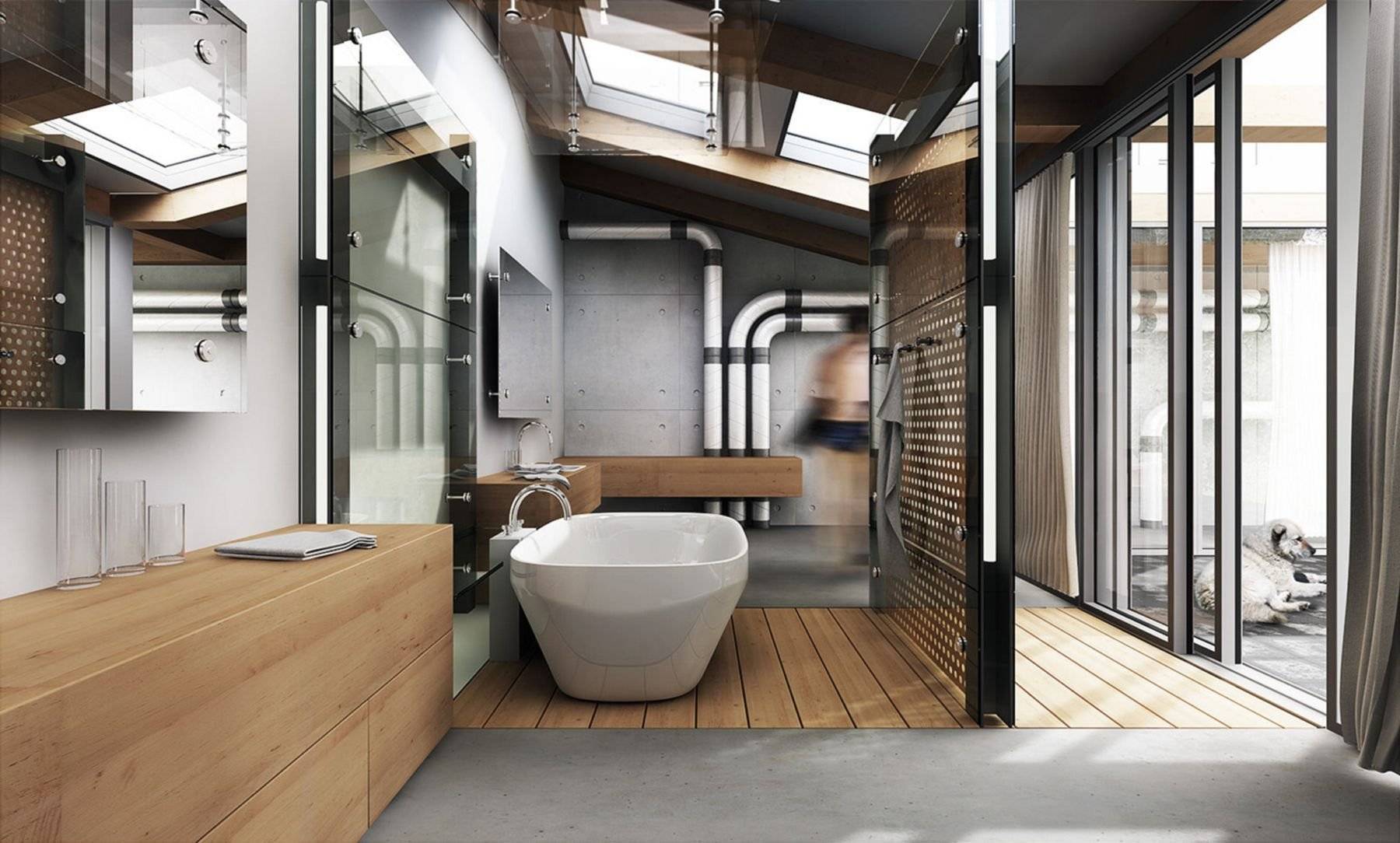 Ванная комната в стиле лофт: выбор отделки, цвета, мебели, сантехники и декора