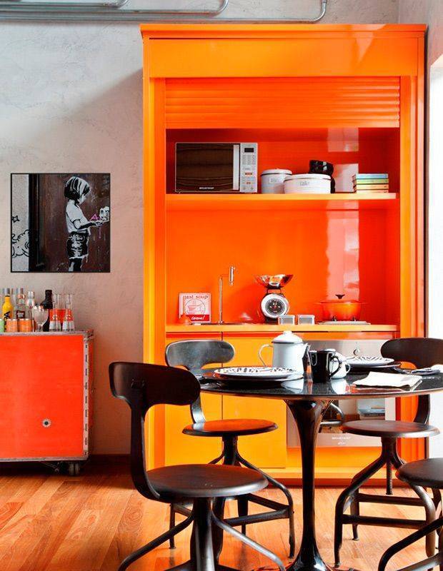 Оранжевая кухня в интерьере — 50 фото идей оформления