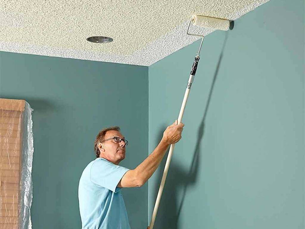 Потолок из гипсокартона – как покрасить