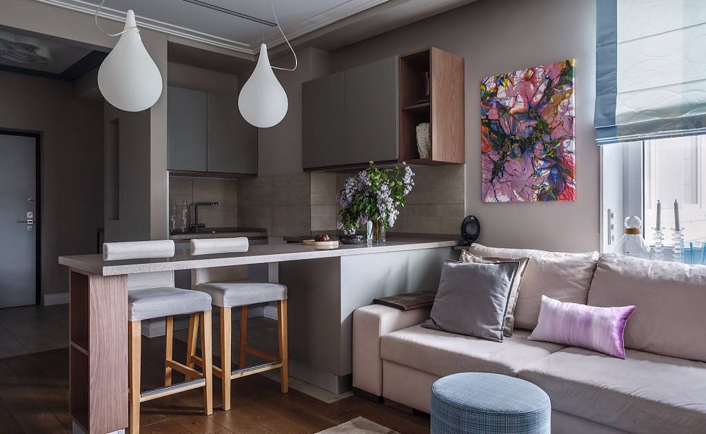 Кухня с диваном: дизайн интерьера, варианты расположения мебели