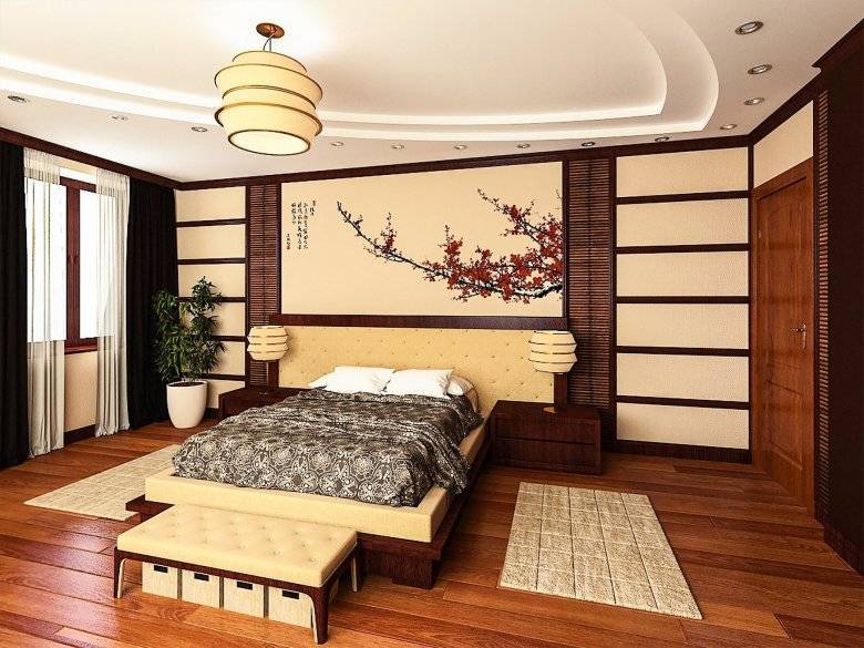 Дизайн спальни в японском стиле: простота и функциональность