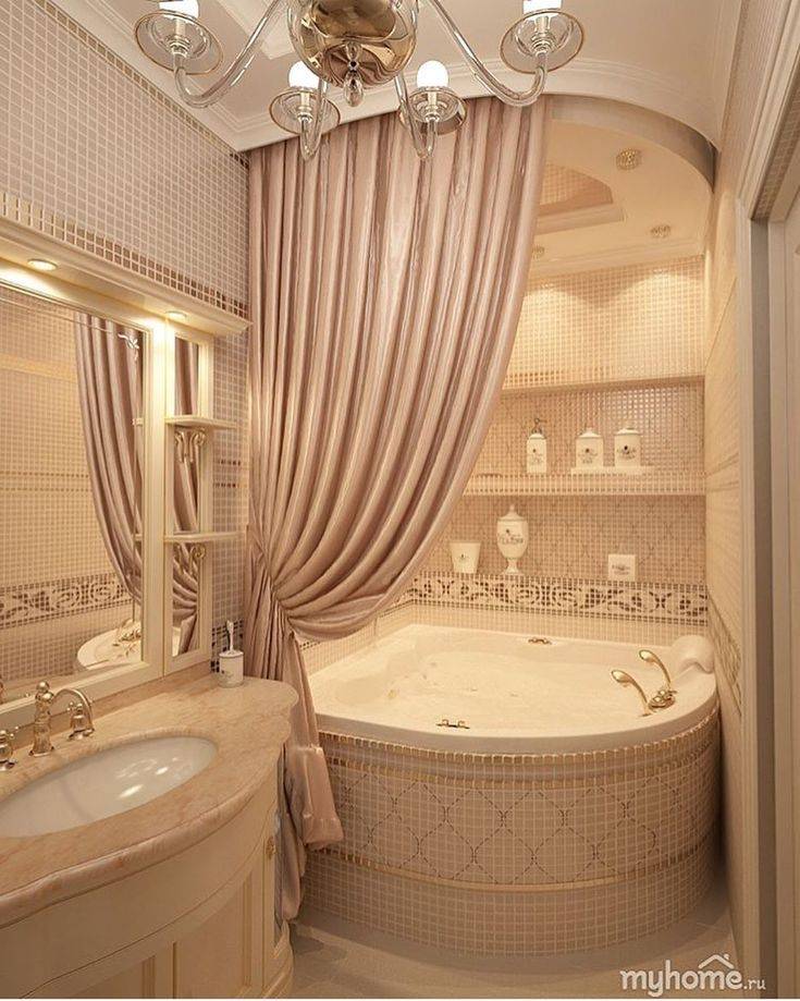 Дизайн ванной комнаты с угловой ванной - идеи планировки + фото