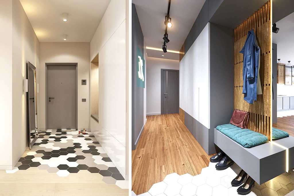 Плитка на пол в коридор и прихожую: дизайн, виды, варианты раскладки, цвета, комбинирование