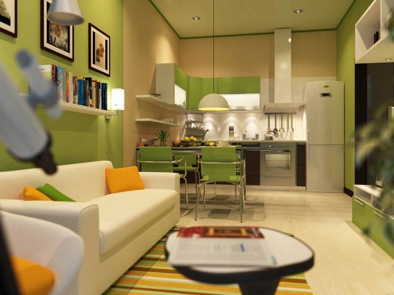 Маленькая кухня-гостиная: варианты зонирования и примеры дизайна интерьера
