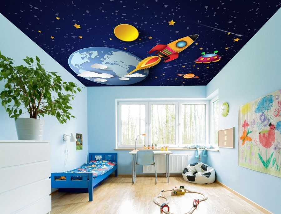 Подвесные потолки в детской комнате (45 фото): навесные потолки для спальни