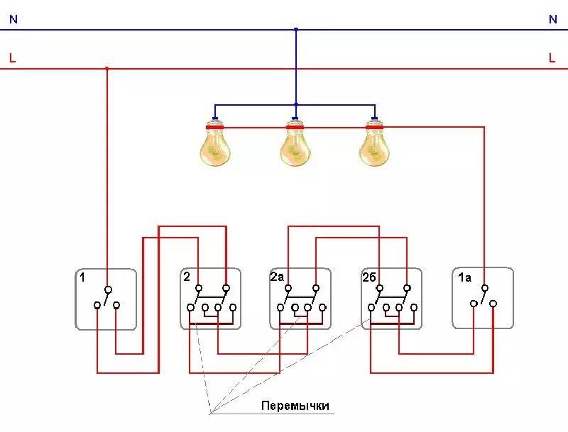 ➤ как подключить проходной выключатель, управление светом из двух и более точек | мы строители ✔1