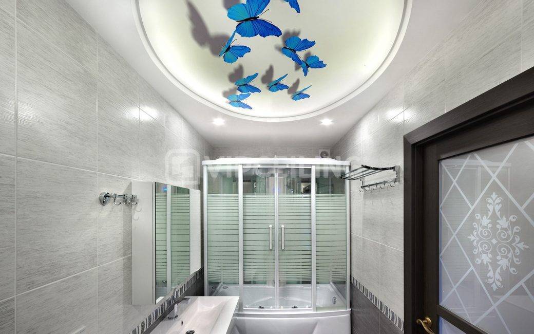 Натяжные потолки в ванной: плюсы и минусы, цвета и дизайн