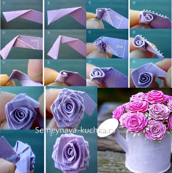 Как сделать розу из бумаги