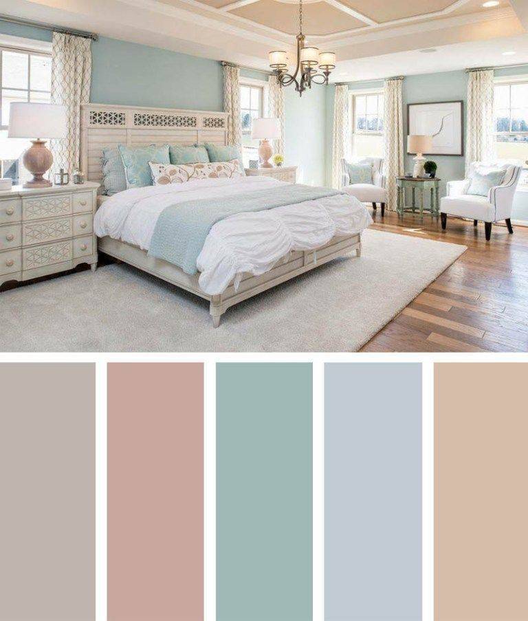 Цвета для спальни (150 фото): сочетание тонов в интерьере, какую лучше выбрать цветовую гамму для покраски стен, дизайн комнаты в оливковом и мятном цвете