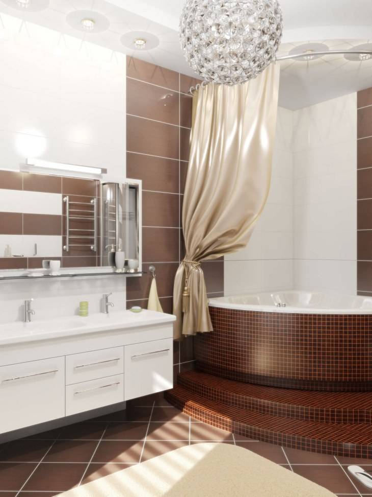 Бежевая плитка для ванной комнаты: особенности и варианты дизайна