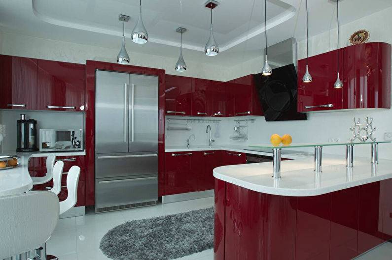 Бордовый цвет в интерьере кухни – примеры дизайна