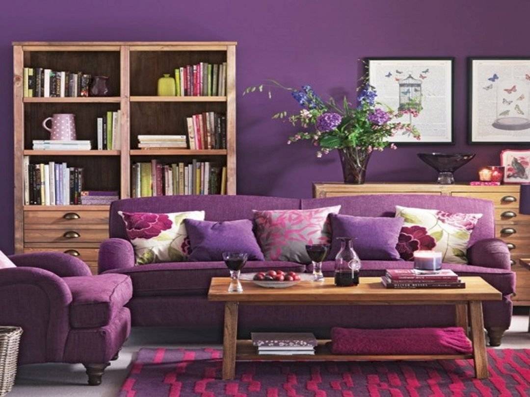 Фиолетовый в интерьере: как применять, с чем сочетается