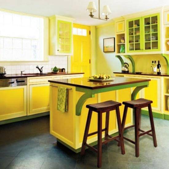 Желтые стены на кухне (34 фото): плитка желтого цвета, белый глянец на желтом фоне в интерьере