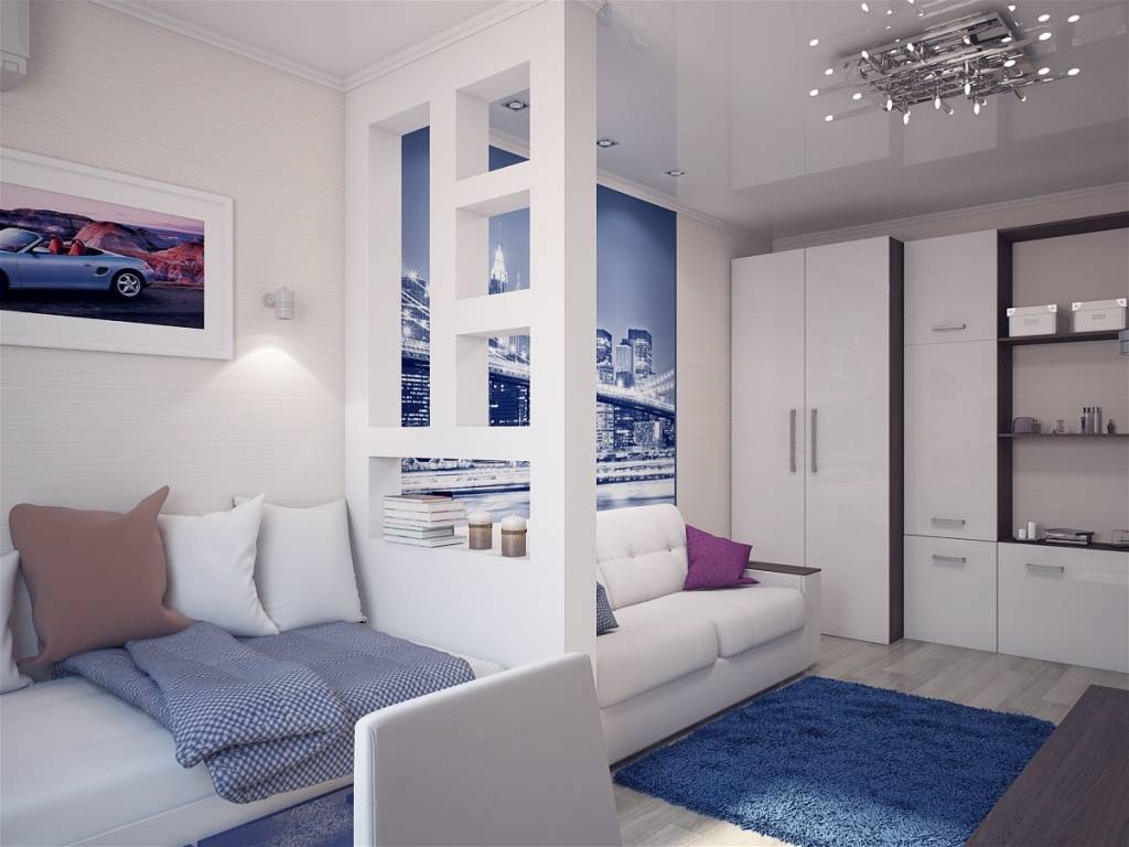 Зонирование комнаты на спальню и гостиную: идеи разделения однокомнатной квартиры на 2 зоны, дизайн с зонированием спального места, варианты перегородок