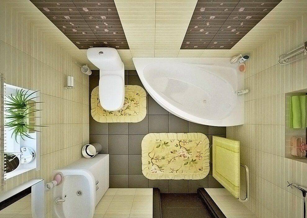 Дизайн ванных комнат площадью 5 и 6 м2: лучшие идеи планировки