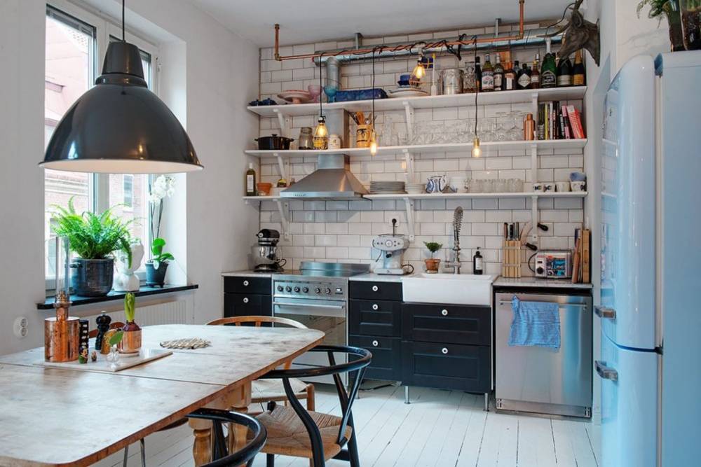 Кухня в стиле лофт в квартире: 7 элементов и 103 фото