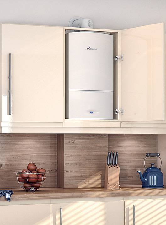 Дизайн кухни с котлом отопления (53 фото): угловые кухни с котлом индивидуального отопления в углу, другие варианты