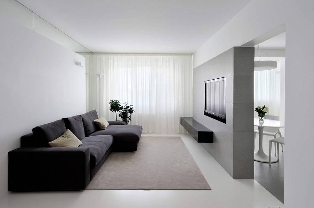 Гостиная в серых тонах: идеи дизайна зала, выбор отделки, обоев, штор