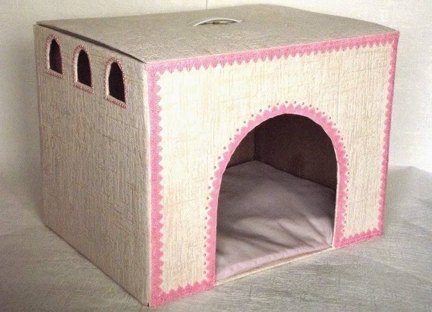 Домик для кошки из коробки | самодельный, как сделать, видео