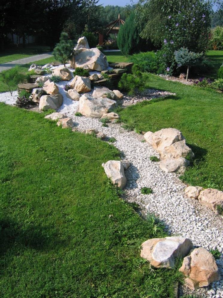 Искусственные и натуральные декоративные камни в ландшафтном дизайне сада