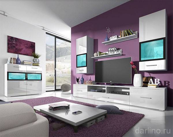 Гостиная в стиле модерн: особенности дизайна, глянцевая мебель в интерьере, как выбрать стенки и диваны, подбор освещения, как совместить с кухней, фото примеры