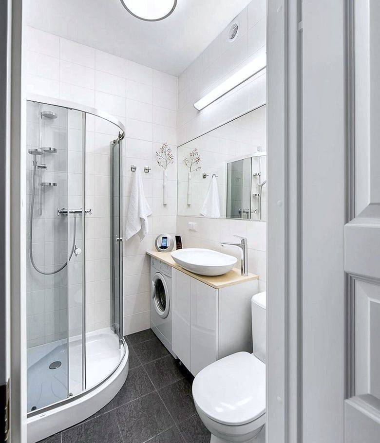 Дизайн ванной комнаты площадью 3 кв. м: варианты без туалета и с ним