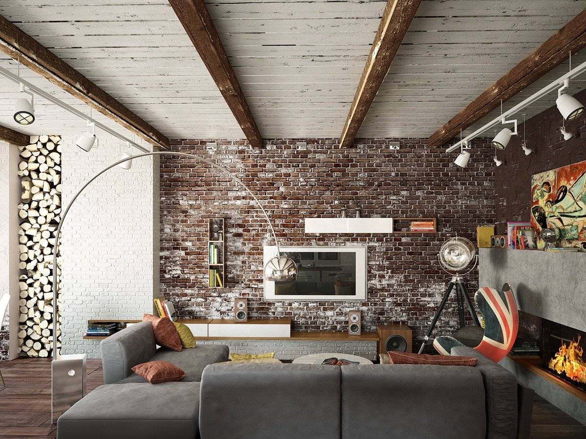 Потолок в стиле лофт: натяжные потолки в стиле лофт с балками, дизайн потолочного плинтуса