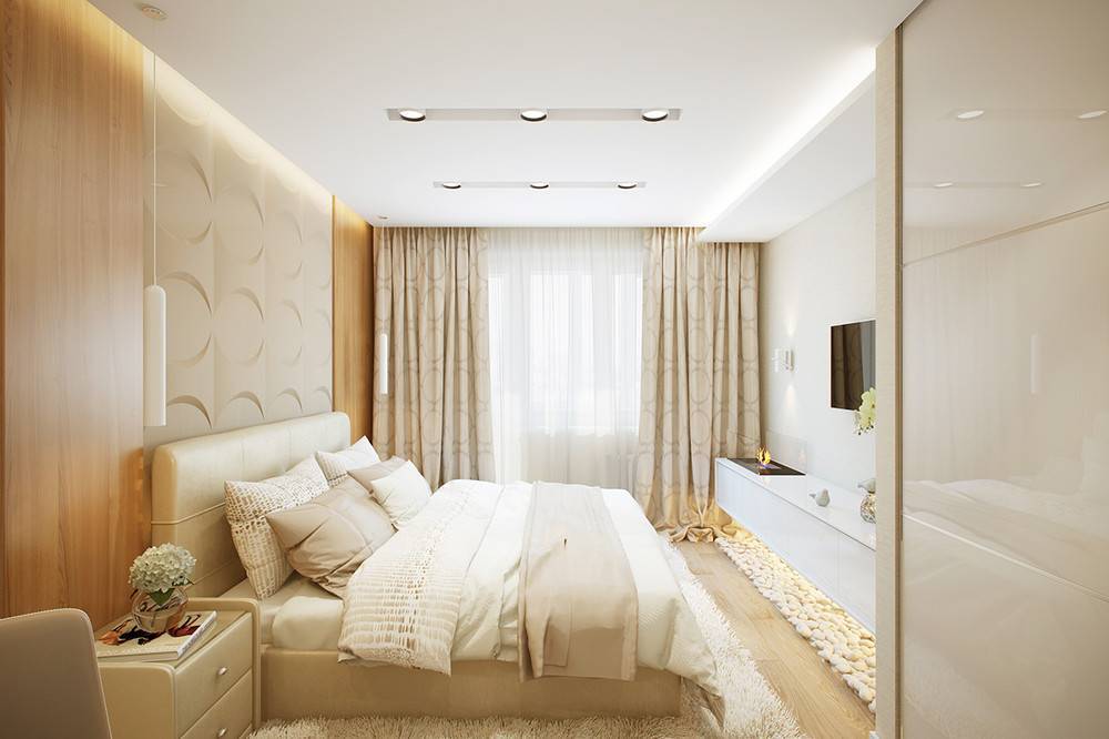 Спальня 14 кв м с дизайном в современном стиле с фото
