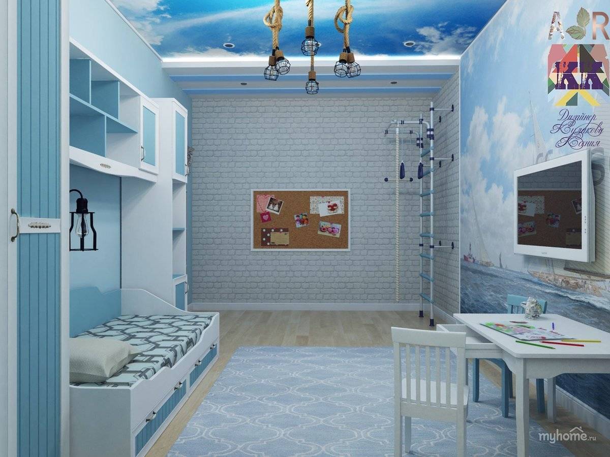 Детская комната в морском стиле: фото интерьеров для юных моряков
