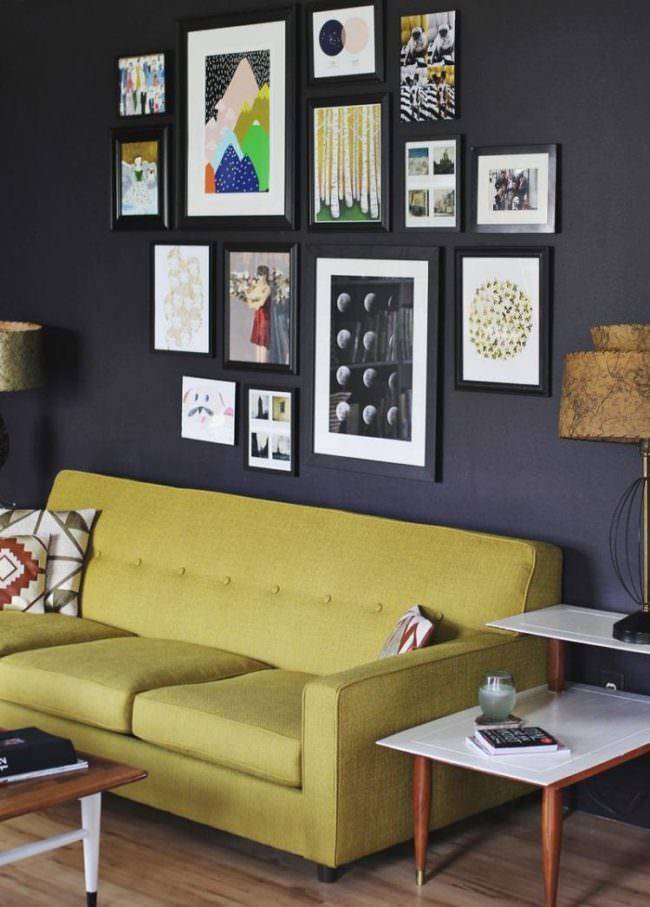 12 способов красиво оформить стену над диваном