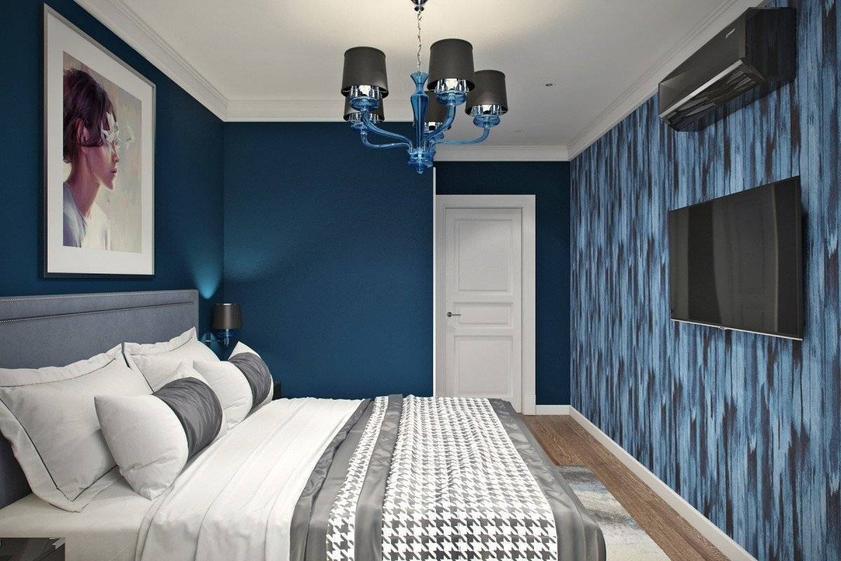 Обои синие для стен: когда применяются темно-синие или молочно синие обои в квартире, как их правильно приклеить и какие правила стоит соблюдать