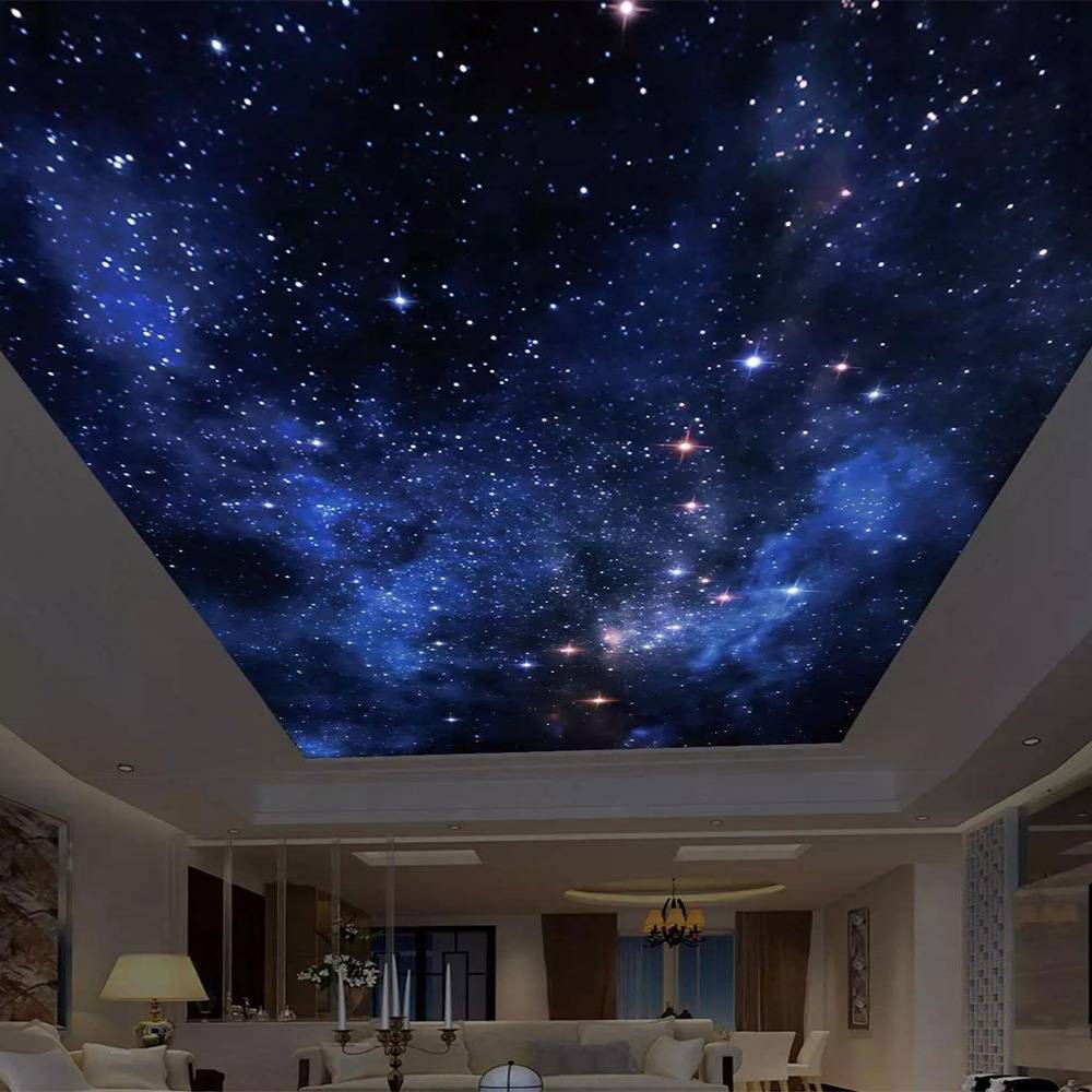 Натяжной потолок звездное небо: виды и примеры монтажа на фото и видео
