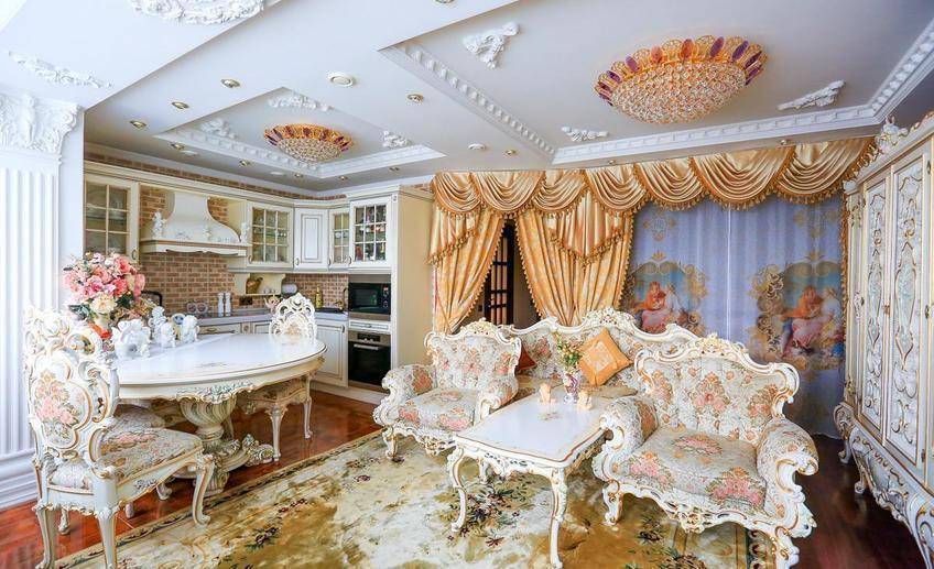 Зал и гостиная в стиле барокко: мебель, интерьер и атмосфера