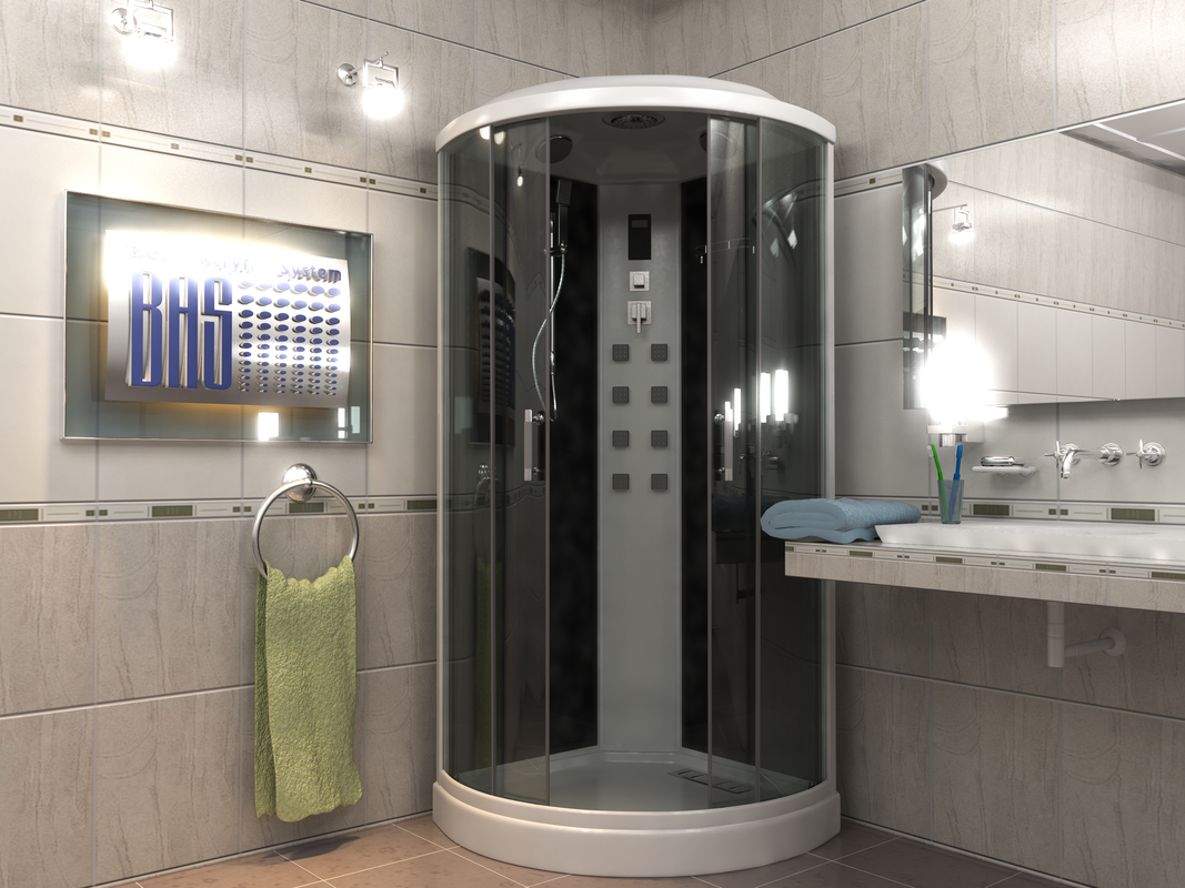 Маленькая ванная комната с душевой кабиной, перегородкой из стекла, стиральной машиной и туалетом: дизайн
 - 33 фото