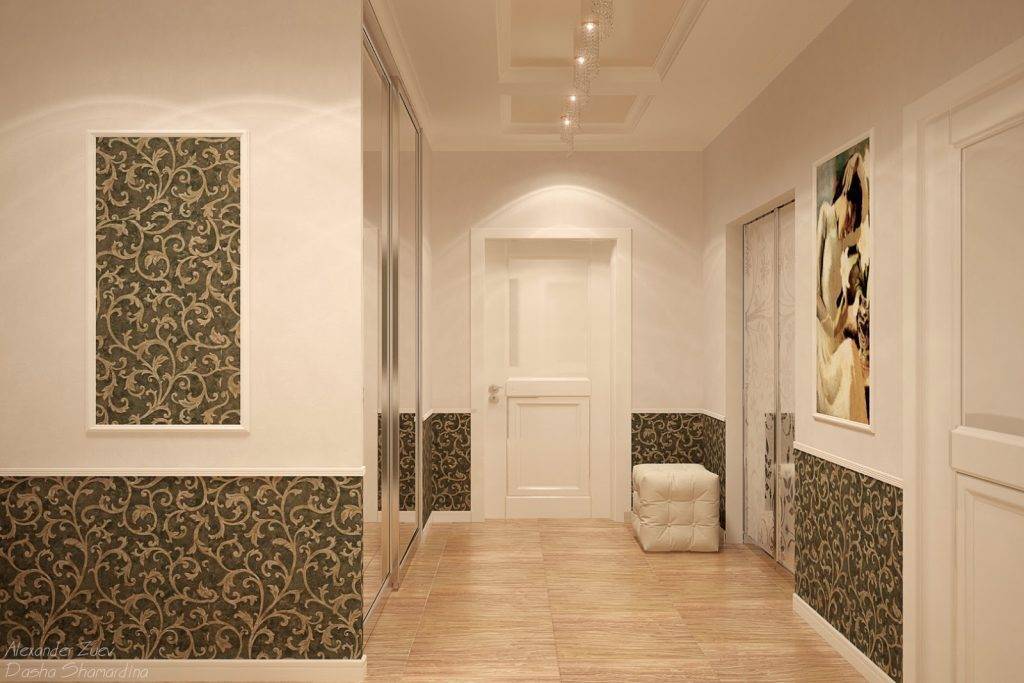 Комбинирование обоев в прихожей фото идеи: для коридора дизайн, как скомбинировать в квартире, можно поклеить