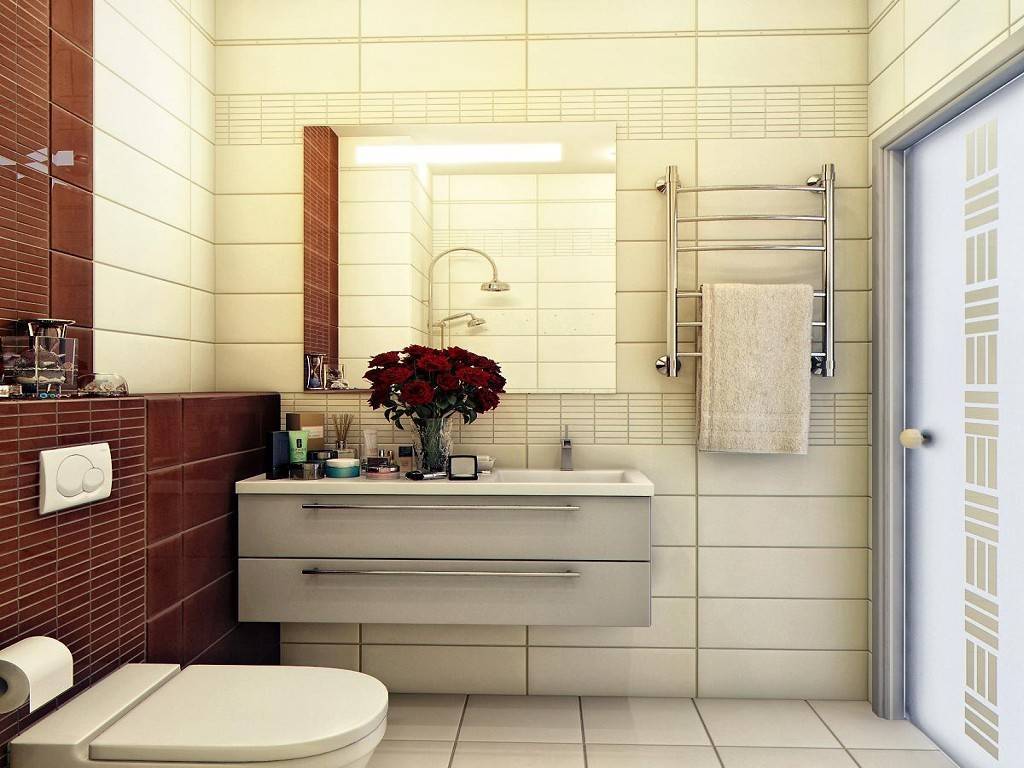 Плитка для маленькой ванной комнаты + 150 фото