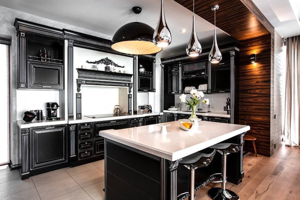 100 лучших идей: дизайн черно - белой кухни на фото