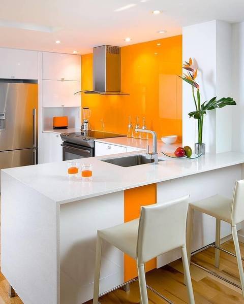 Дизайн оранжевой кухни +75 фото примеров - «интерьер кухни» » все о сауне