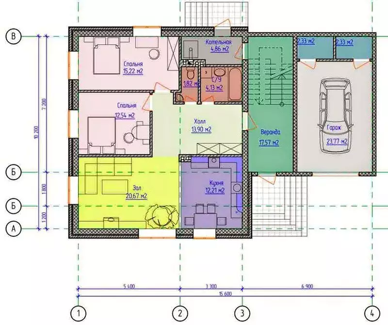 Проекты одноэтажных домов с гаражом для авто и самыми комфортными планировками - все о строительстве