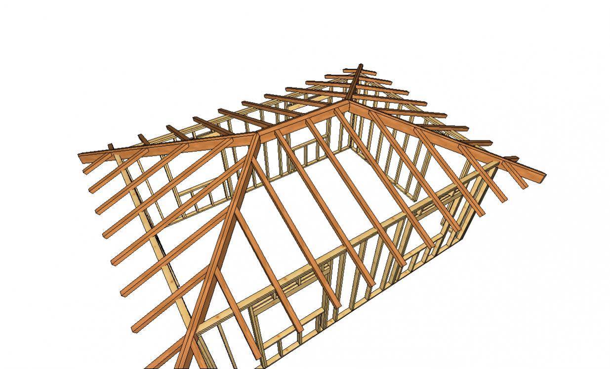 Стропильная система четырехскатной крыши: главные особенности каркаса – советы по ремонту