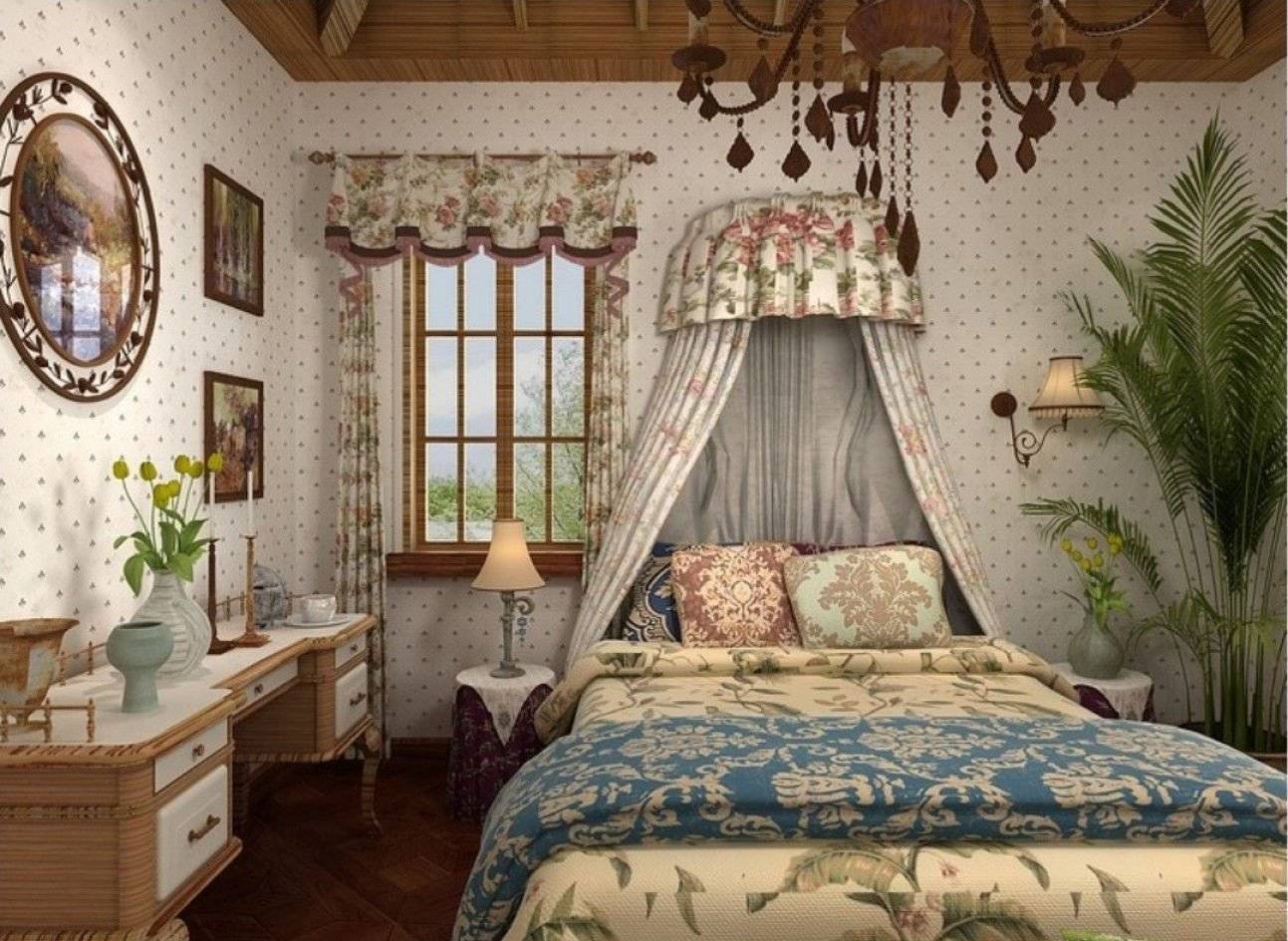 Спальня в деревенском стиле: характеристики и особенности, идеи и акценты