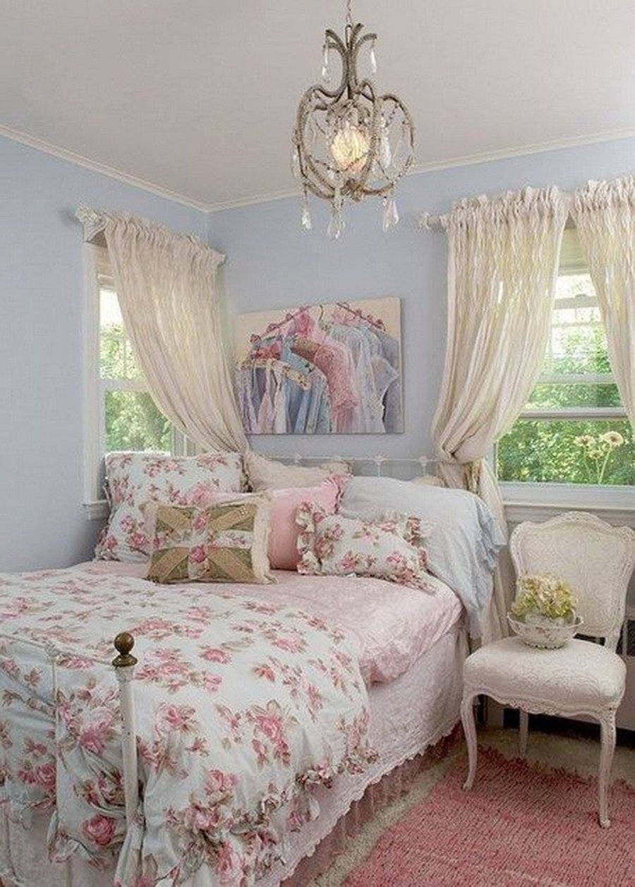 Спальня в стиле шебби-шик - фото создания романтического стиля