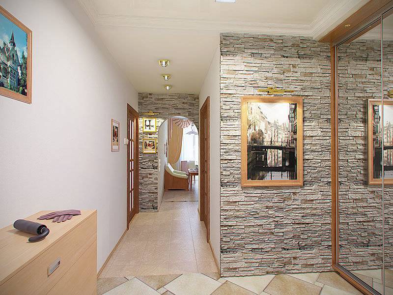 Декоративные кирпичики на стену в коридоре - варианты оформления