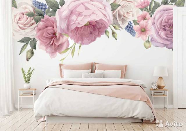 Фотообои с розами в спальне – 25 оригинальных фото, советы от профессионалов