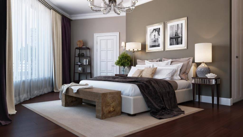 Красиво и стильно: оформление спальни в коричнево-бежевых тонах (+91 фото)