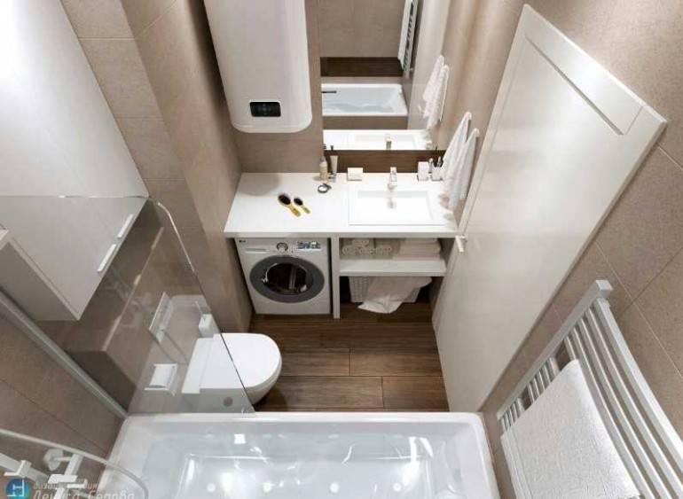 Интерьер ванной комнаты 4 кв м — отдельной и с туалетом (30 фото)